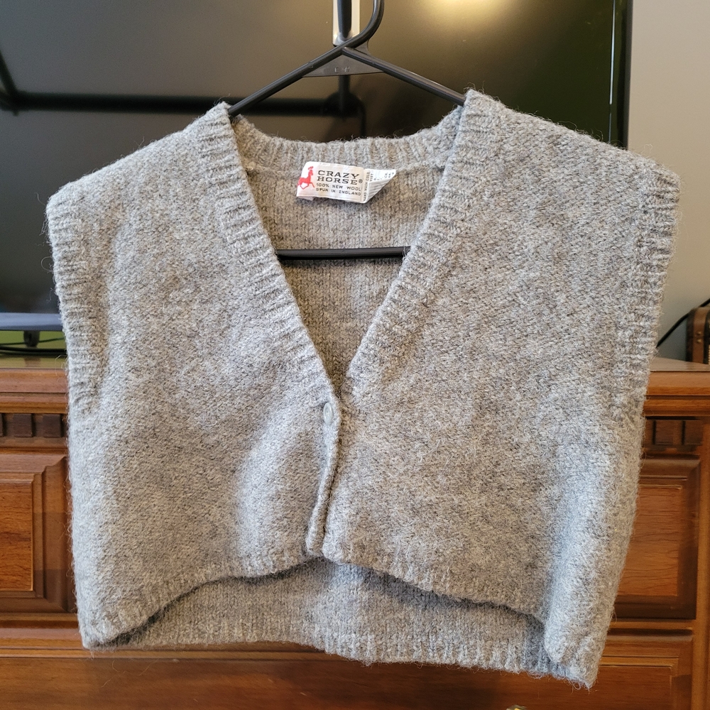 Gray Wool Women's Sweater Vest